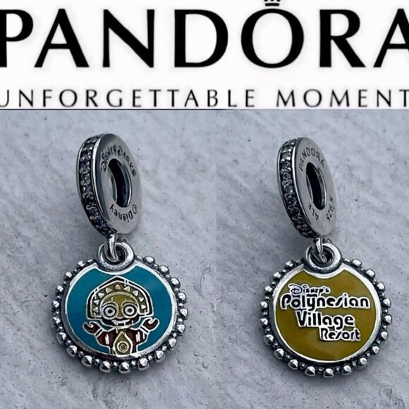 Disney Parks 2025 Polynesian Resort Pandora Charm Double Sided Dangle Tiki NEW - Picture 3 of 3
